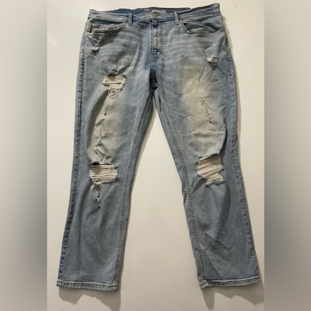 Original Use Light Blue Distressed Mens Jeans